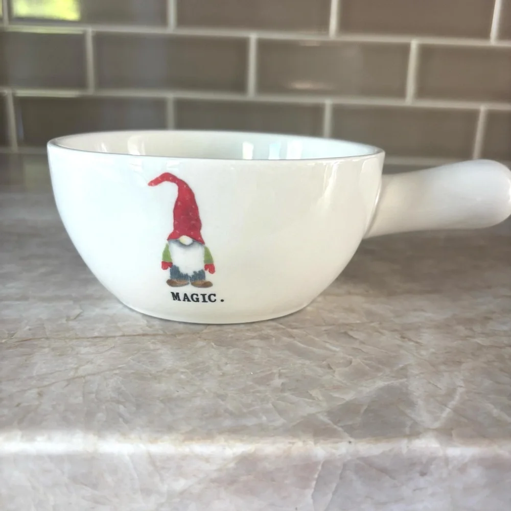 Rae Dunn Christmas Gnomes Mischief, Merry & Magic Soup Bowls with Handles